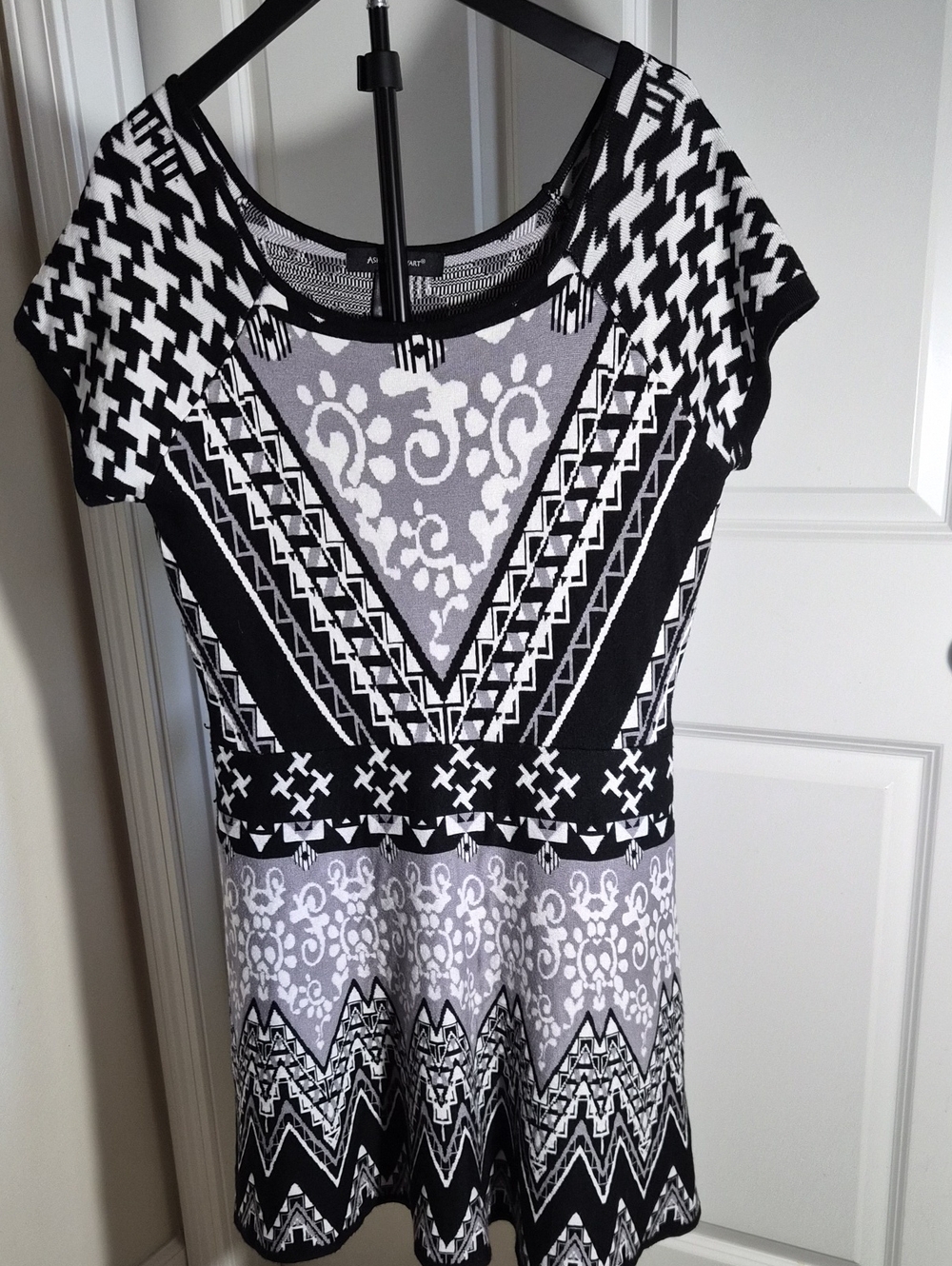 Ashley Stewart Black & White Patterned Dress